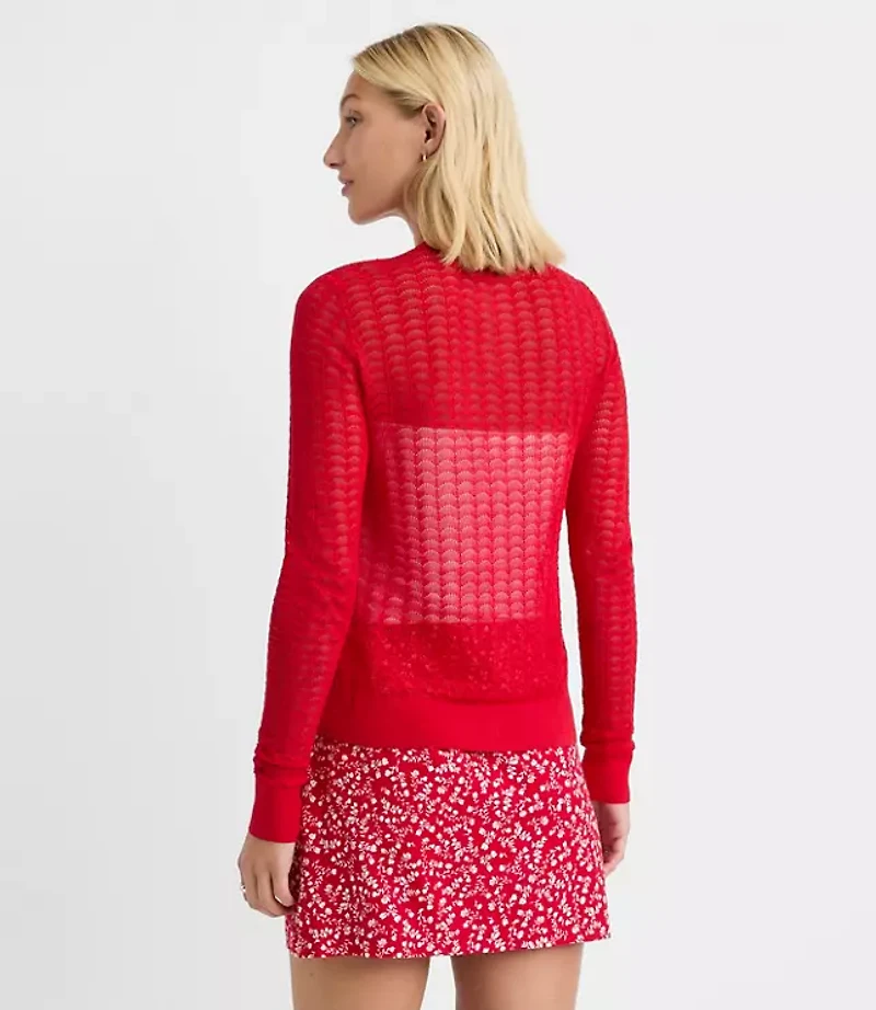 Scalloped Pointelle Cardigan