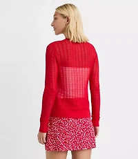 Scalloped Pointelle Cardigan