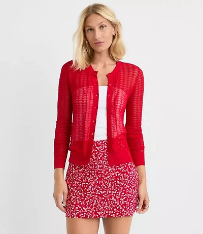 Scalloped Pointelle Cardigan