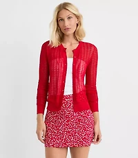Scalloped Pointelle Cardigan