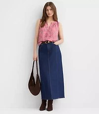 Paisley Shirred Button Shell