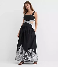 Petite LOFT Beach Casablanca Cutout Maxi Pocket Dress