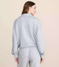 Petite Lou & Grey Heathered Cinched Scubasoft Half Zip Top