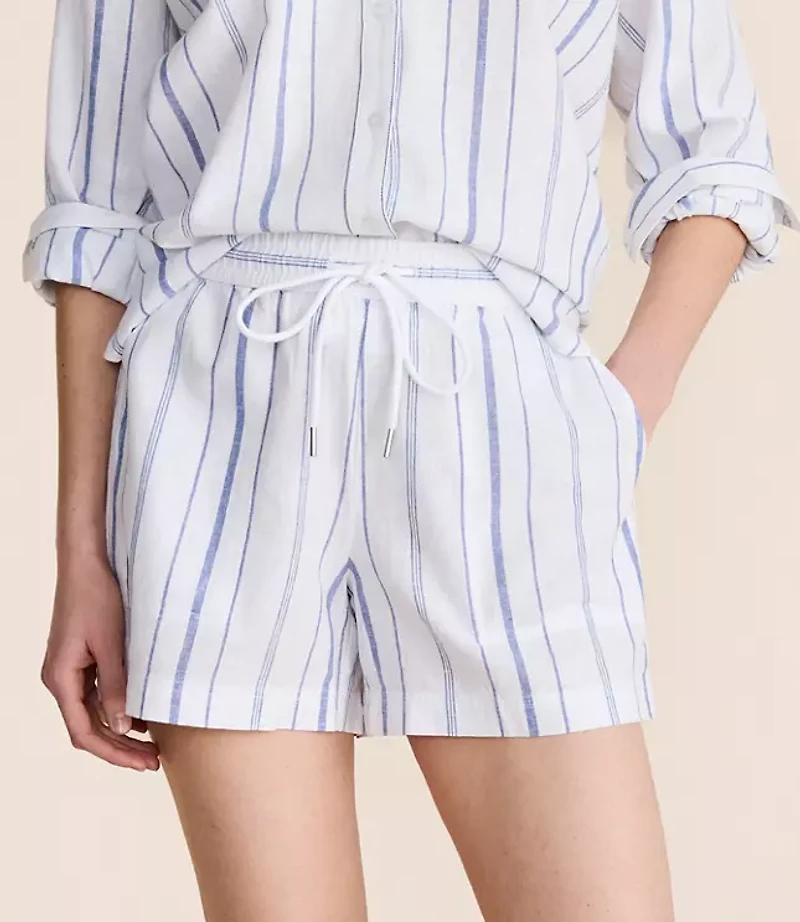 Lou & Grey Striped Linen Cotton Shorts