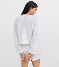 LOFT Beach Triple Cloth Bow Top