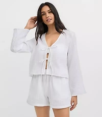 LOFT Beach Triple Cloth Bow Top