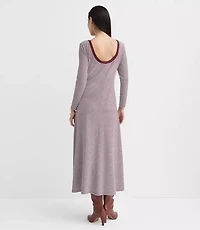 Petite Striped Scoop Back Midi Dress