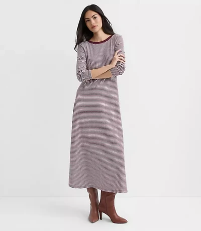 Petite Striped Scoop Back Midi Dress