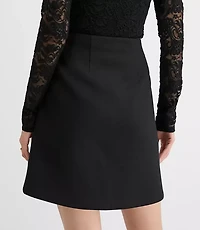 Petite Button Mini Pocket Skirt