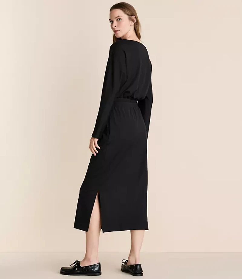 Lou & Grey Brushedsoft Boatneck Midi Pocket Dress