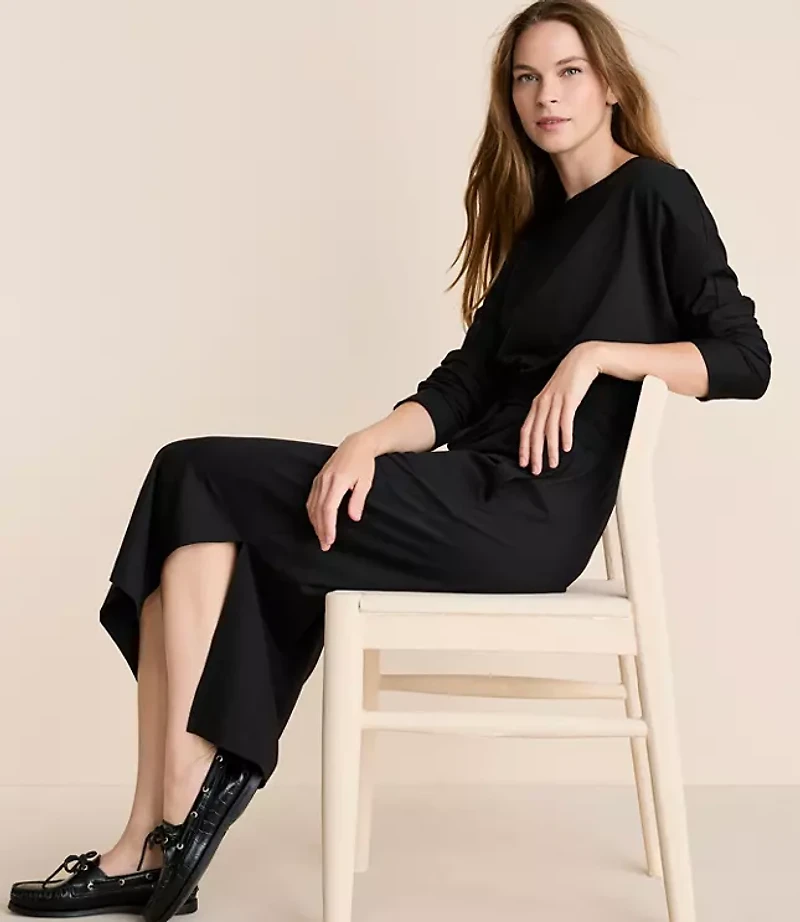 Lou & Grey Brushedsoft Boatneck Midi Pocket Dress