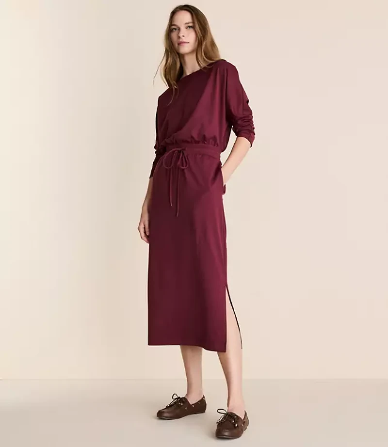 Lou & Grey Brushedsoft Boatneck Midi Pocket Dress