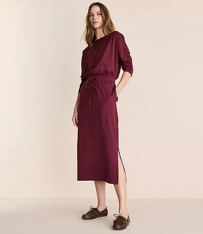 Lou & Grey Brushedsoft Boatneck Midi Pocket Dress