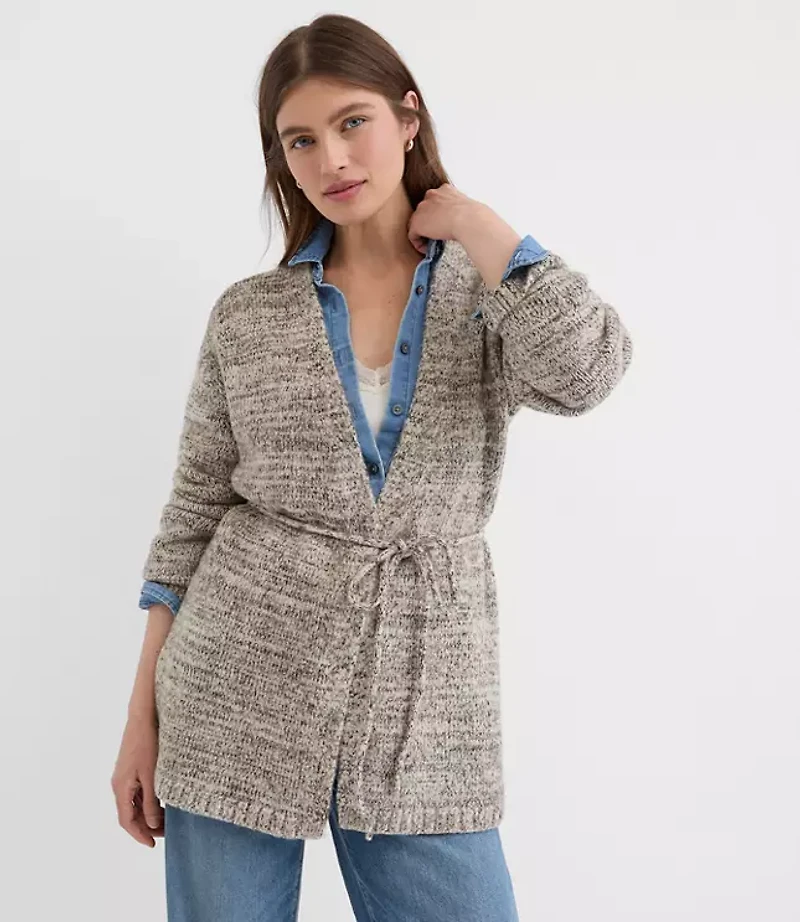 Marled Belted Cardigan