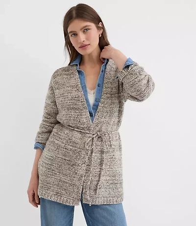 Marled Belted Cardigan
