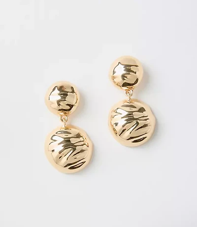 Oversized Molded Metal Drop Earrings