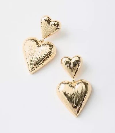 Brushed Heart Statement Earrings