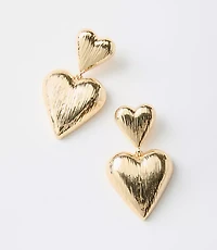 Brushed Heart Statement Earrings