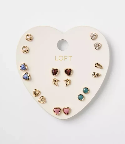 Heart Stud Earring Set