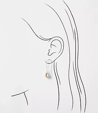 Mixed Metal Teardrop Pull Through Earrings