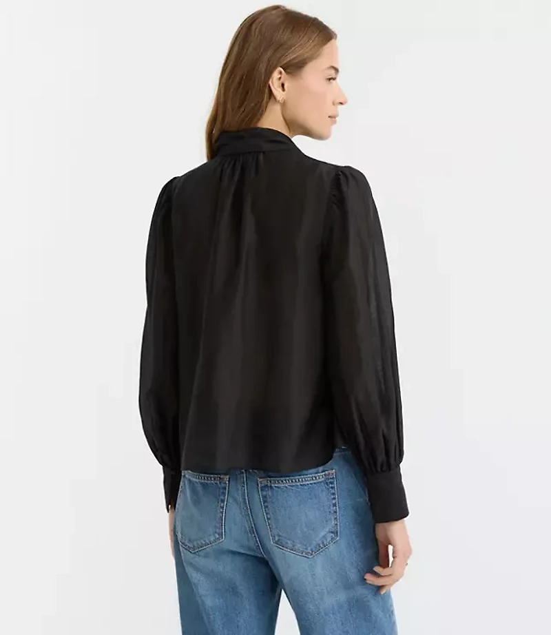Petite Blouson Sleeve Bow Blouse