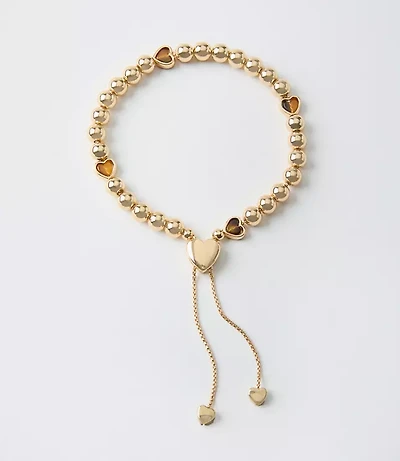 Tortoiseshell Print Mini Heart Pull Tie Bracelet