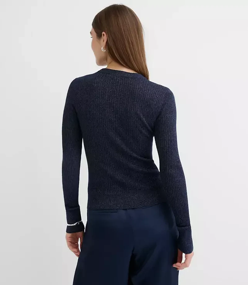 Shimmer Mixed Ribbed Sweater