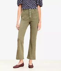 Curvy Patch Pocket High Rise Kick Crop Jeans Evening Olive