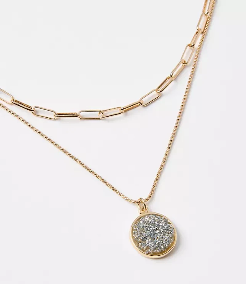 Circle Layered Necklace Set