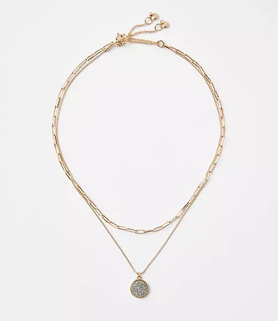 Circle Layered Necklace Set