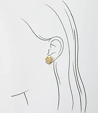 Brushed Heart Stud Earrings