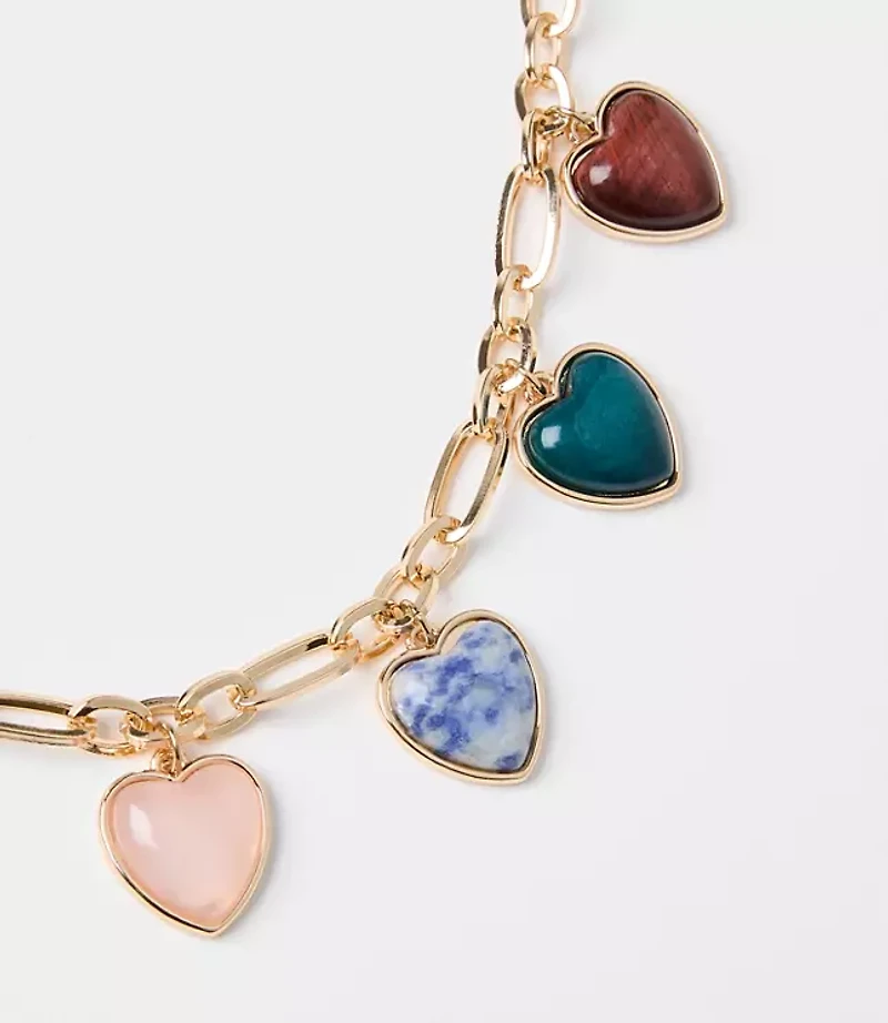 Heart Chunky Charm Necklace