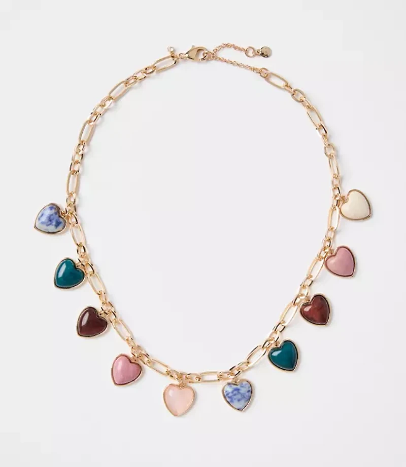 Heart Chunky Charm Necklace