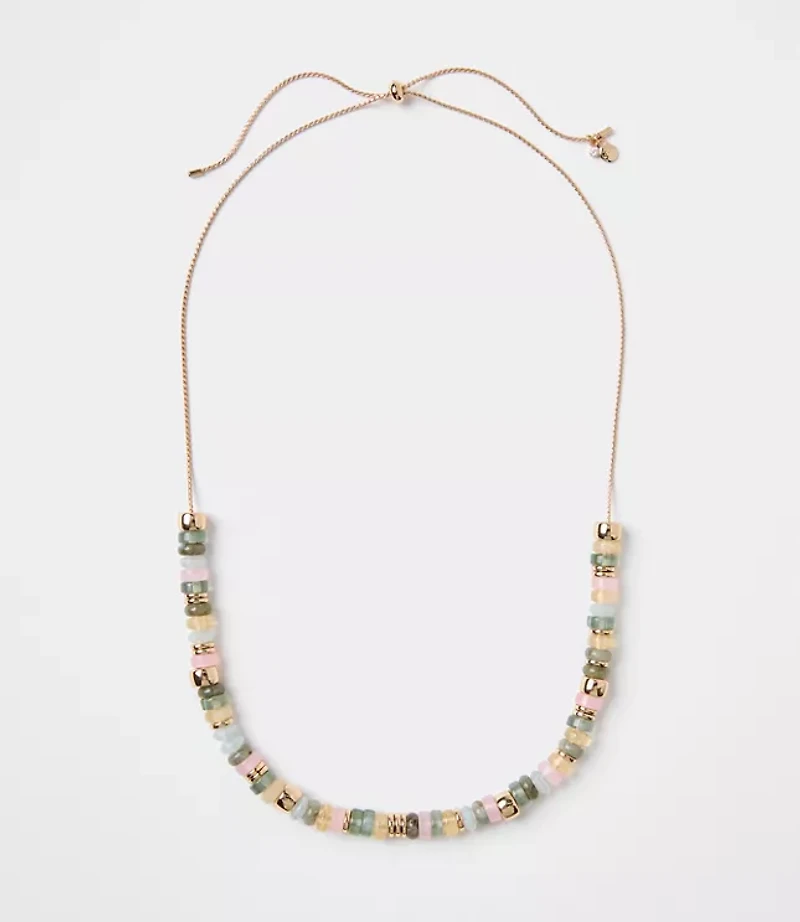 Marbleized Spliced Pull Tie Necklace