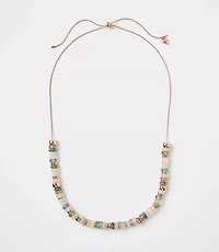 Marbleized Spliced Pull Tie Necklace