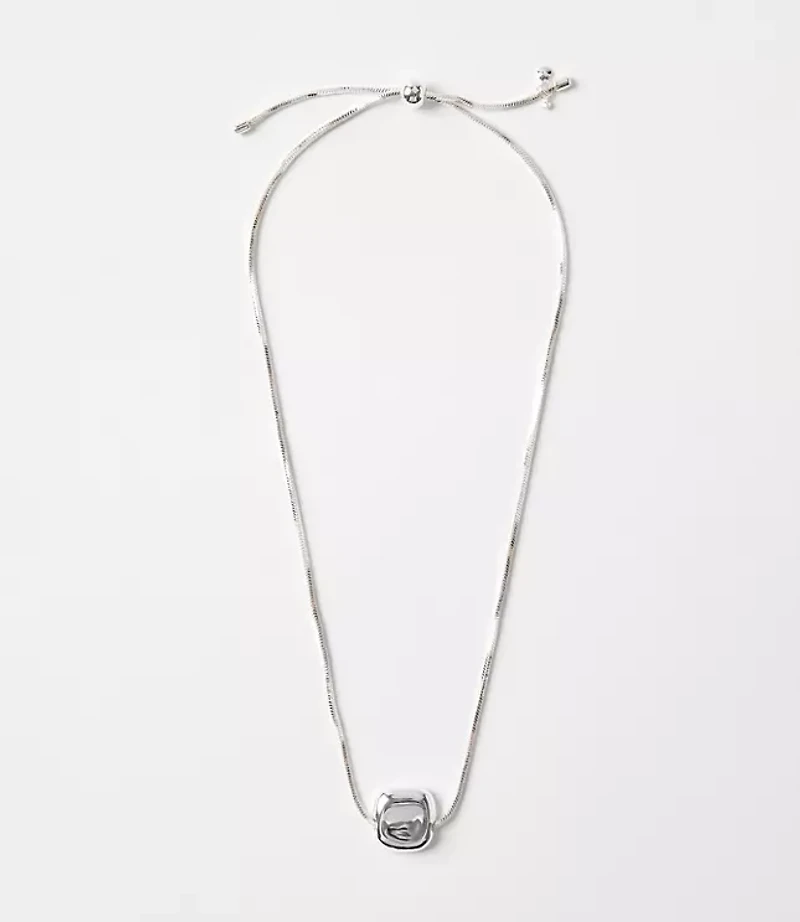 Oversized Bean Pull Tie Pendant Necklace