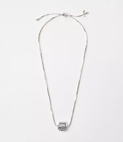 Oversized Bean Pull Tie Pendant Necklace