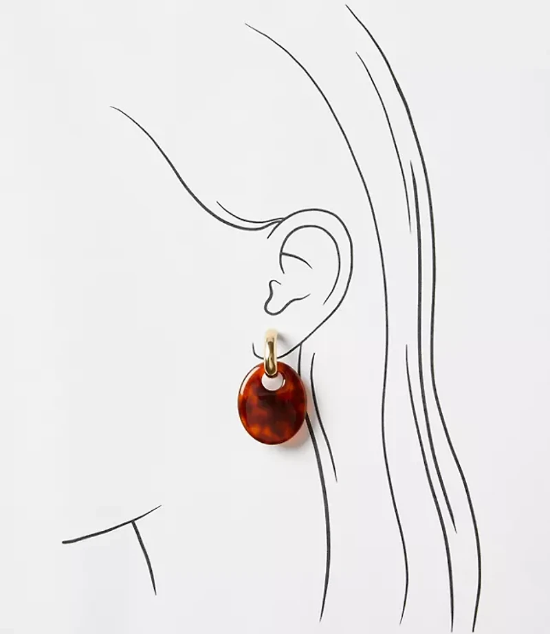 Resin Statement Drop Hoop Earrings