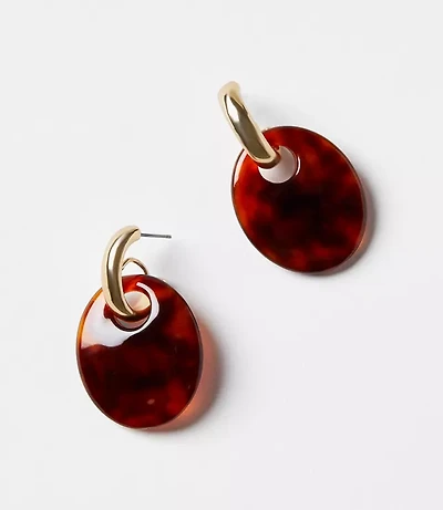 Resin Statement Drop Hoop Earrings