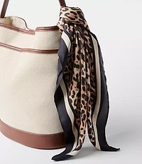 Leopard Print Square Silk Scarf