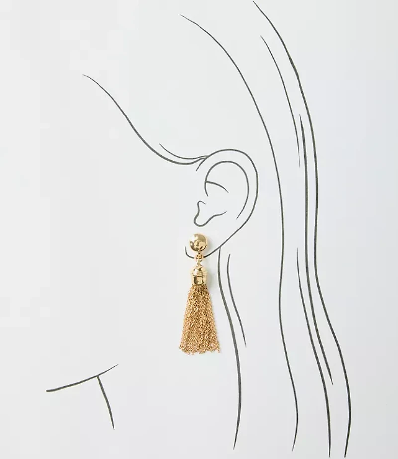 Metal Tassel Drop Earrings