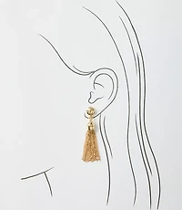 Metal Tassel Drop Earrings