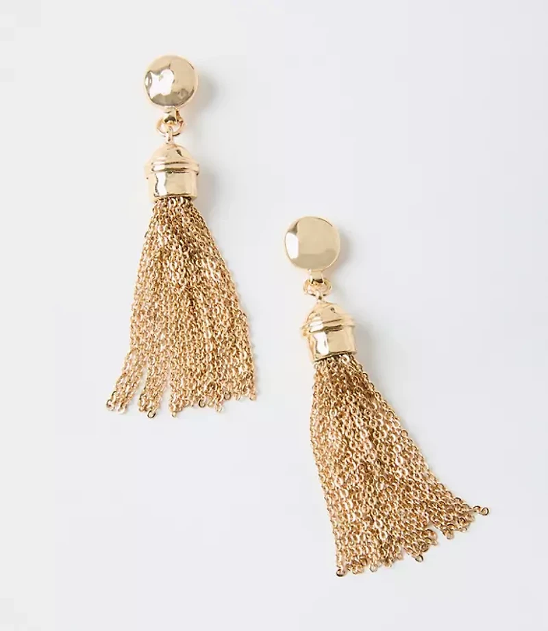 Metal Tassel Drop Earrings