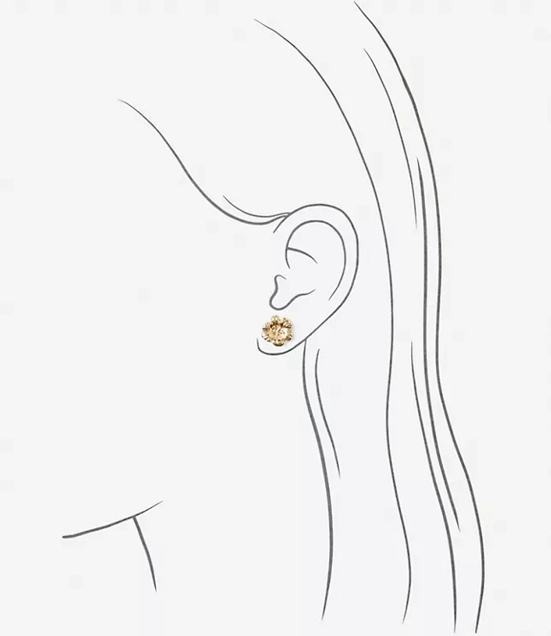 Metal Flower Stud Earrings