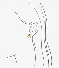Metal Flower Stud Earrings