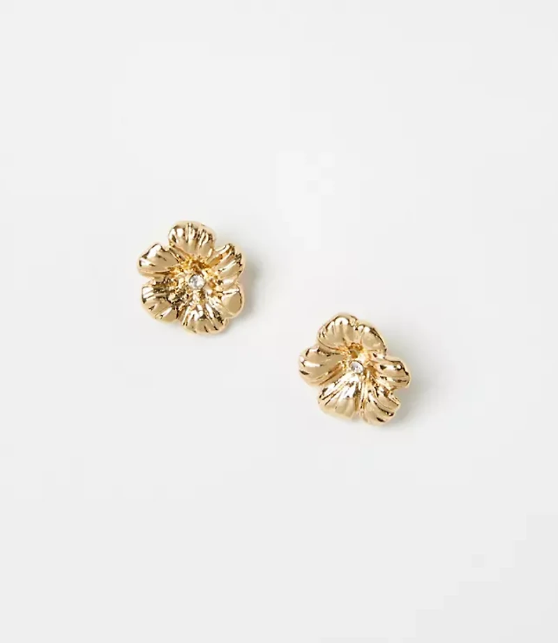 Metal Flower Stud Earrings