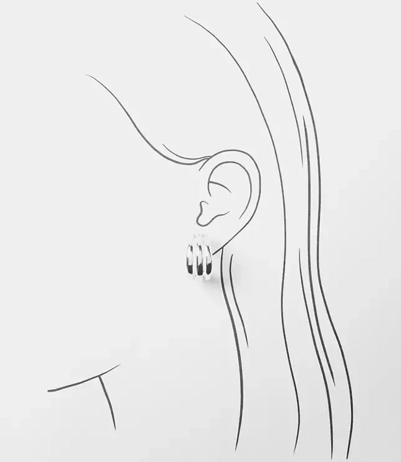 Triple Chunky Hoop Earrings