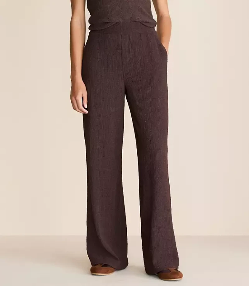 Petite Lou & Grey Textured Wide Leg Pants
