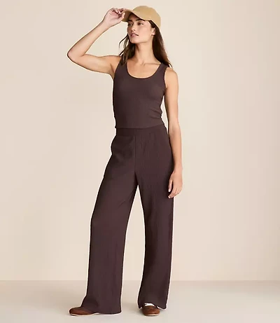 Petite Lou & Grey Textured Wide Leg Pants