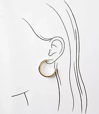 Mixed Metal Double Hoop Earrings